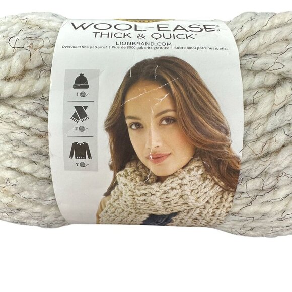 Lion Brand Yarn Wool-Ease Thick & Quick 640 402 Skein 6 Oz Wheat Super Bulky - Picture 8 of 9